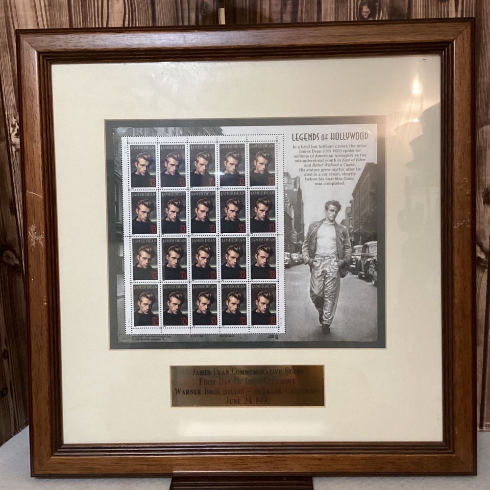 James Dean Commemorative Stamp First Day of Issue Framed Legends of Hollywood